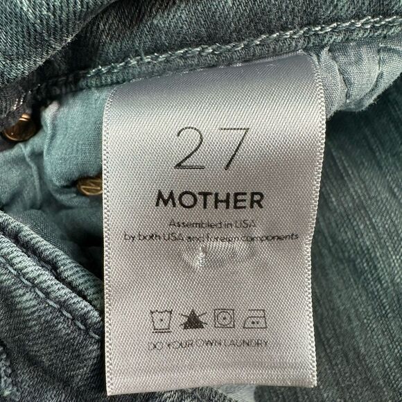 Mother Superior The Scrapper Cuff Ankle Jeans Size 27 Black Frayed Hem - Picture 4 of 10